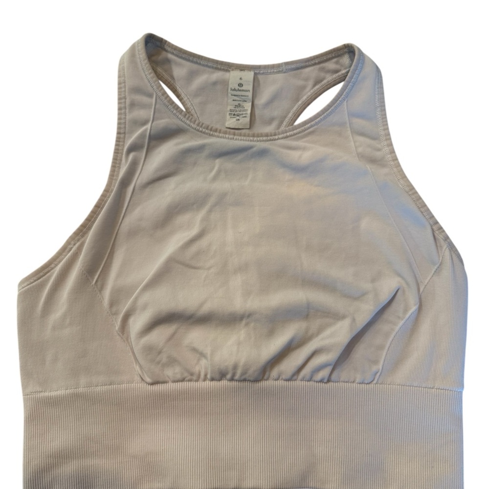 Lululemon Ebb to Train High Neck Longline Sports Bra white Size 6 - Picture 4 of 7